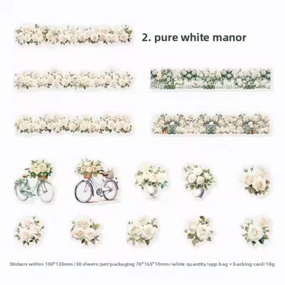 30 Stickers Tiras de flores