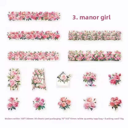 30 Stickers Tiras de flores