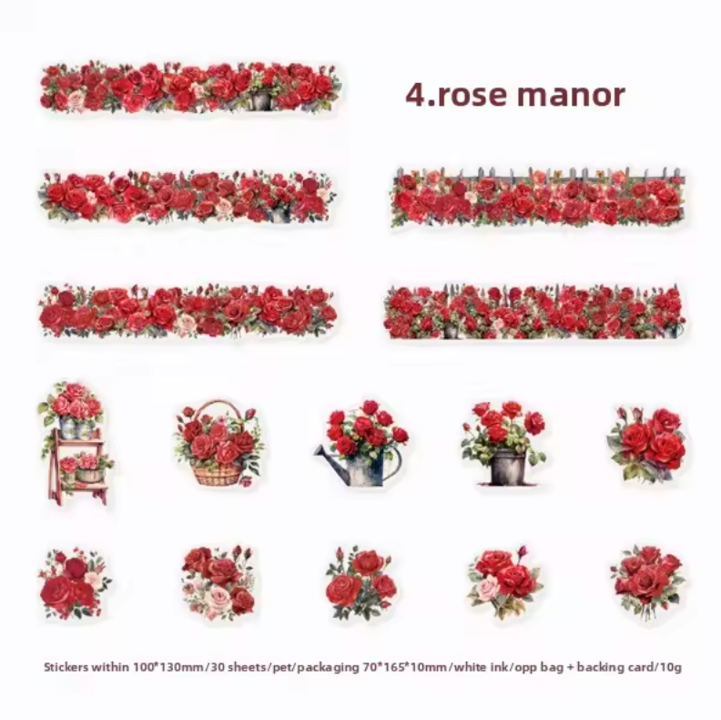 30 Stickers Tiras de flores