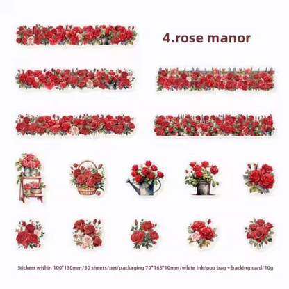 30 Stickers Tiras de flores