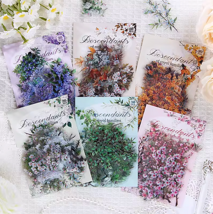 30 Stickers Ramas de flores de primavera