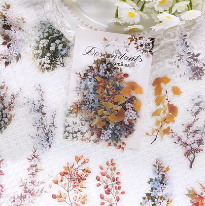30 Stickers Ramas de flores de primavera
