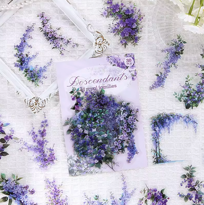30 Stickers Ramas de flores de primavera
