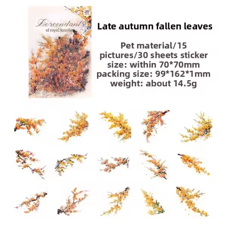 30 Stickers Ramas de flores de primavera