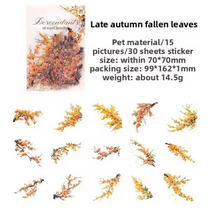 30 Stickers Ramas de flores de primavera