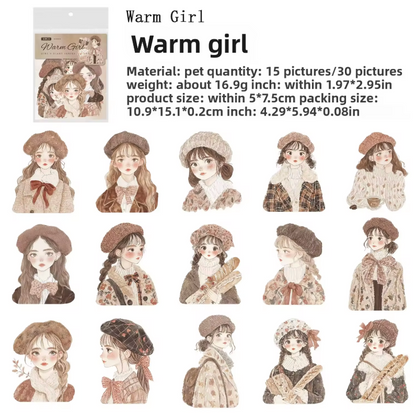 30 Stickers Monitas hermosas