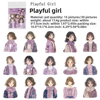 30 Stickers Monitas hermosas