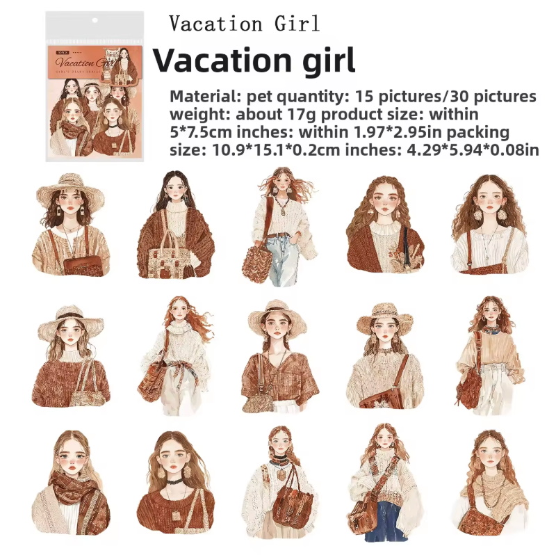 30 Stickers Monitas hermosas