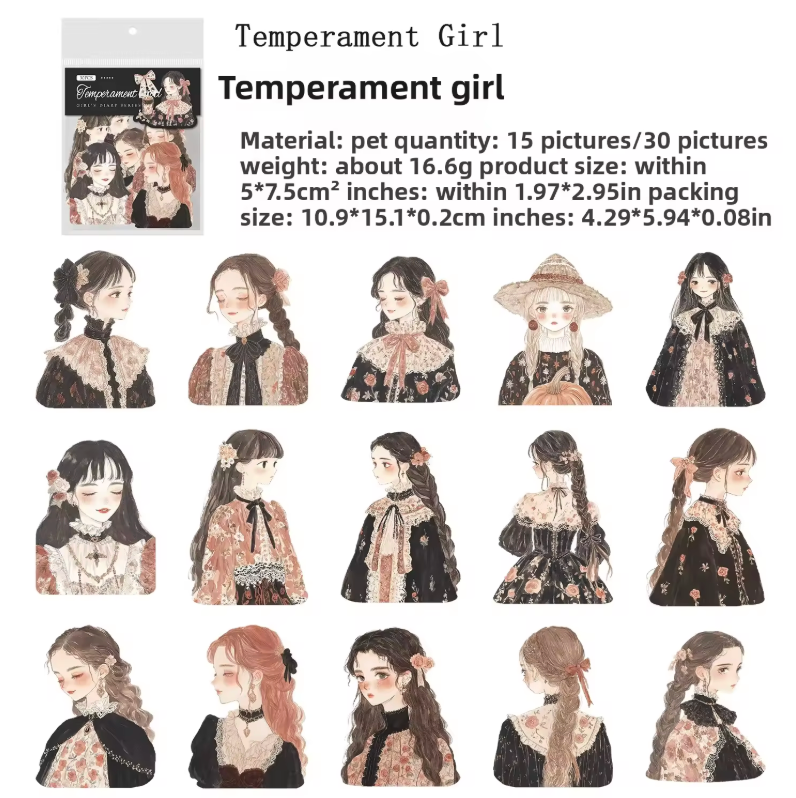 30 Stickers Monitas hermosas