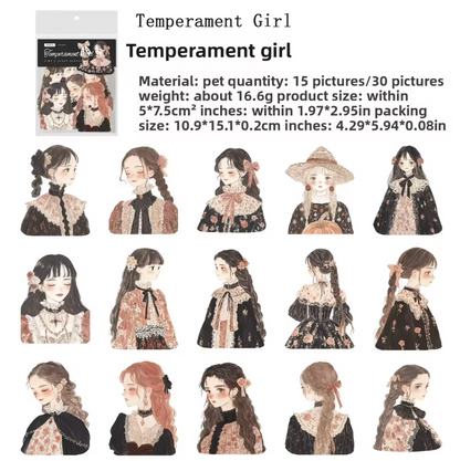 30 Stickers Monitas hermosas