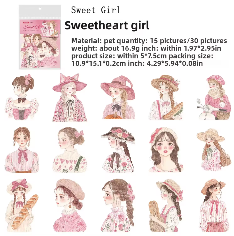 30 Stickers Monitas hermosas
