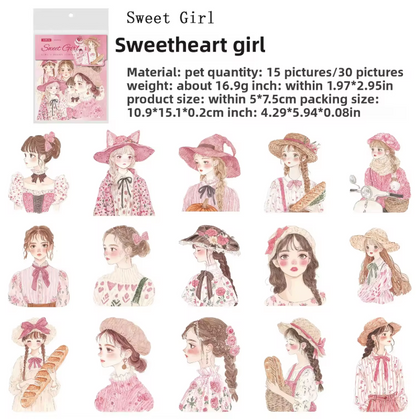 30 Stickers Monitas hermosas
