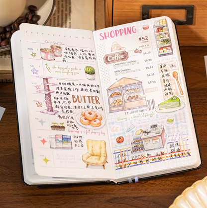 6 hojas de stickers colores pasteles