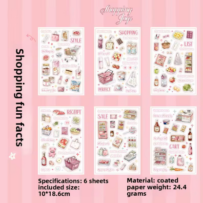 6 hojas de stickers colores pasteles
