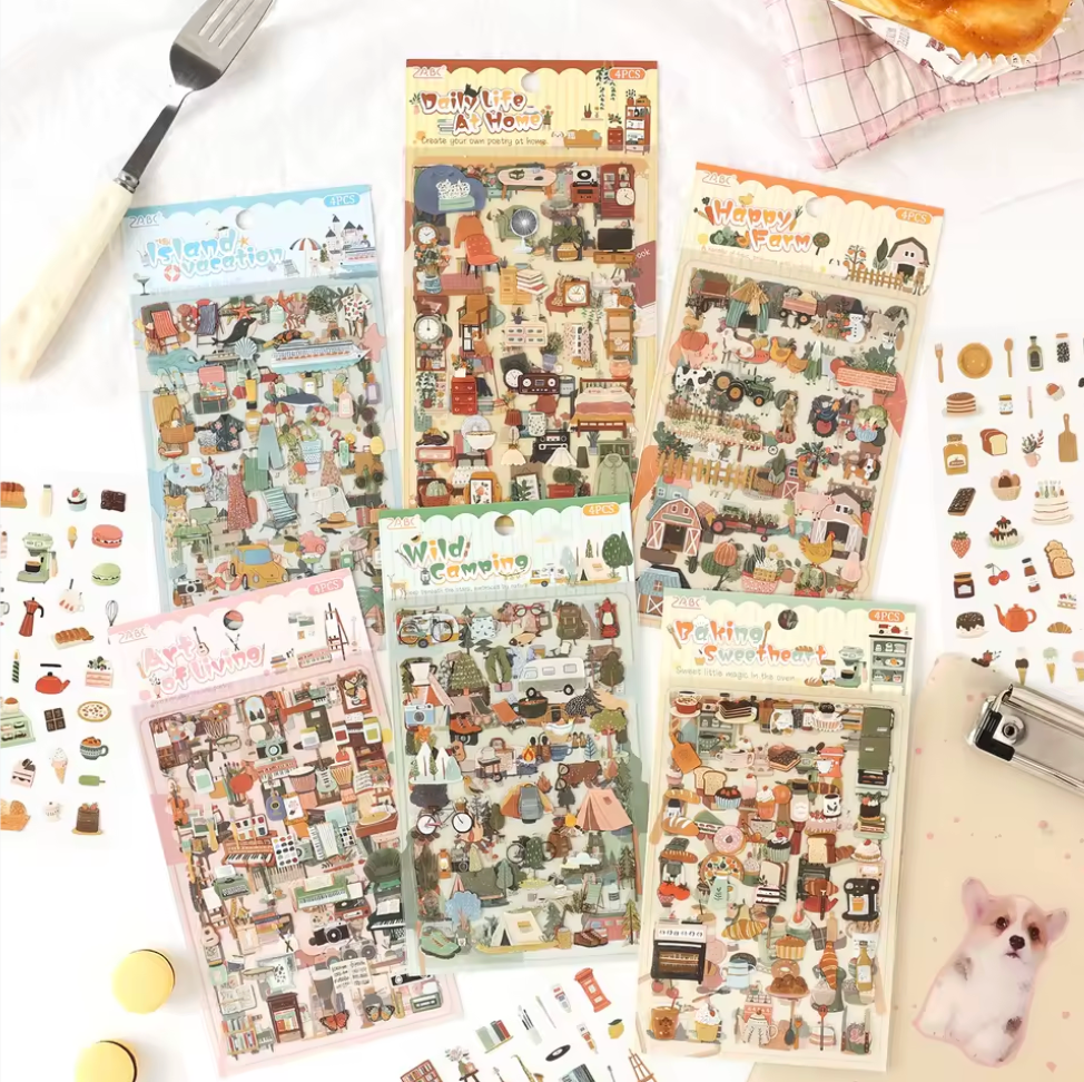 4 Hojas de Stickers Chiquitos