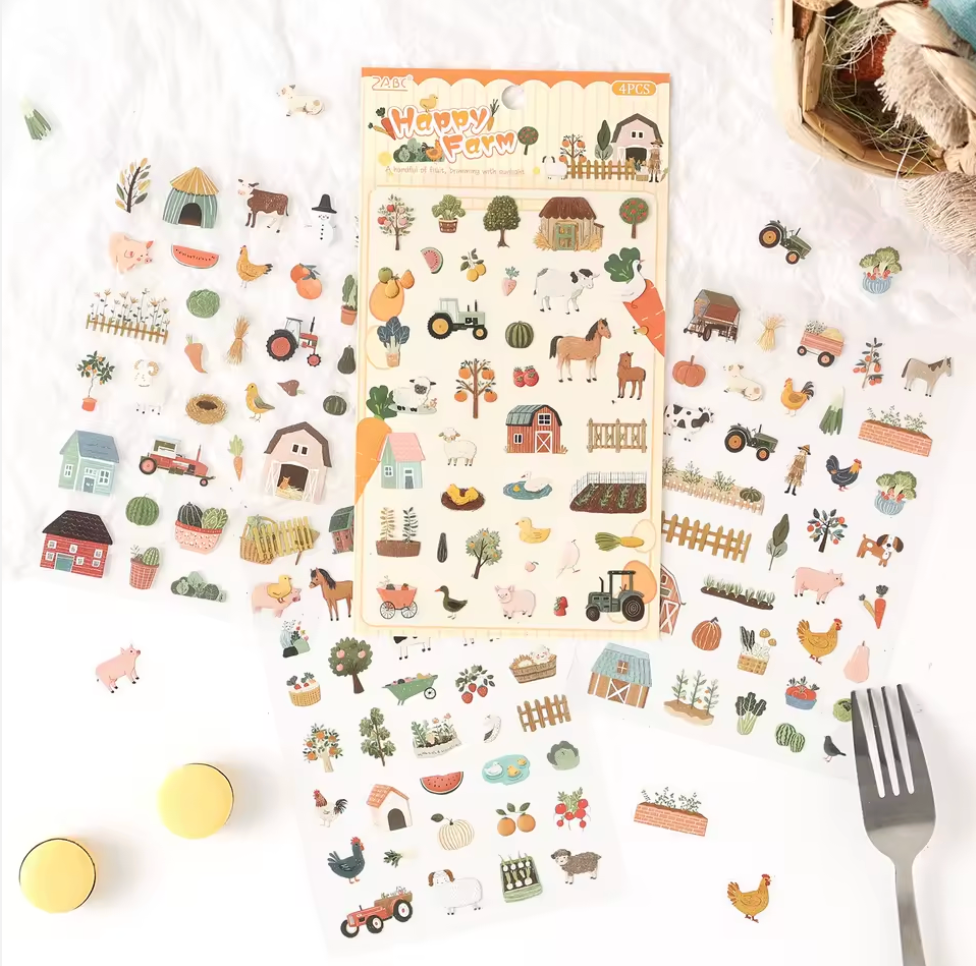 4 Hojas de Stickers Chiquitos