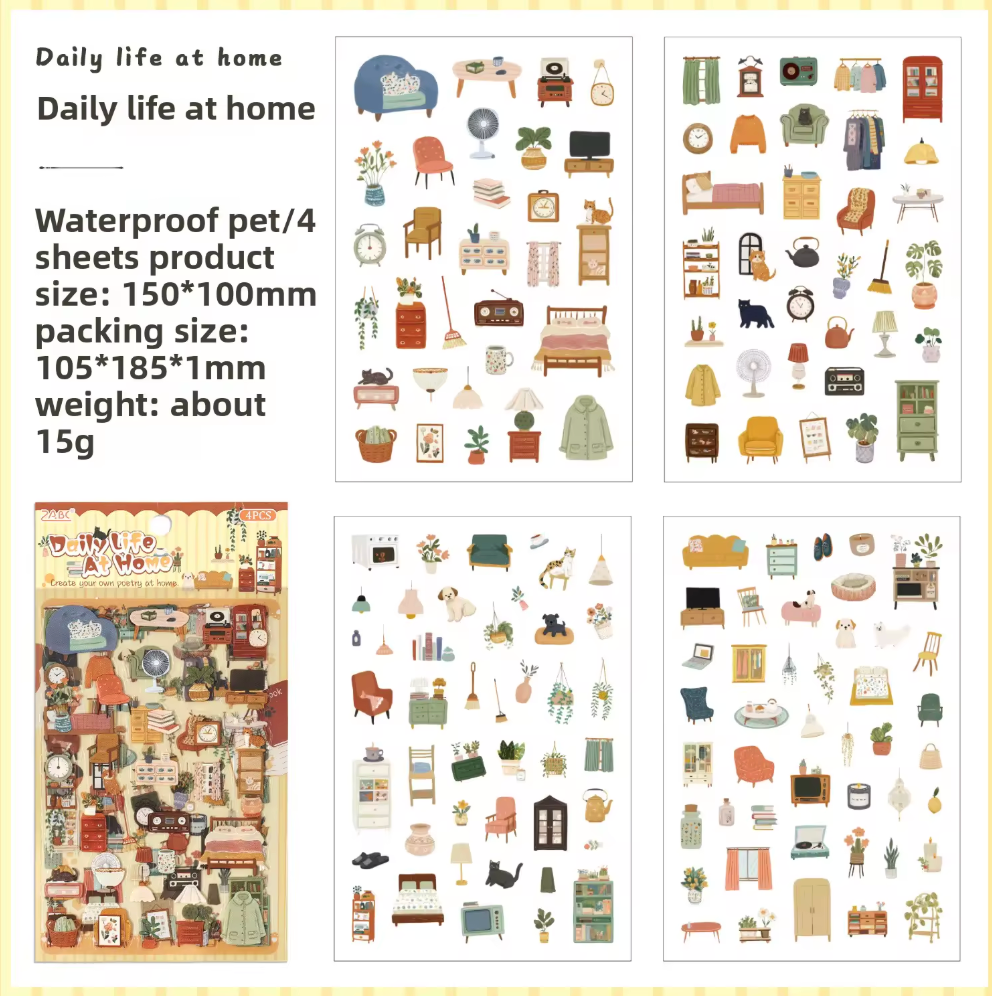 4 Hojas de Stickers Chiquitos