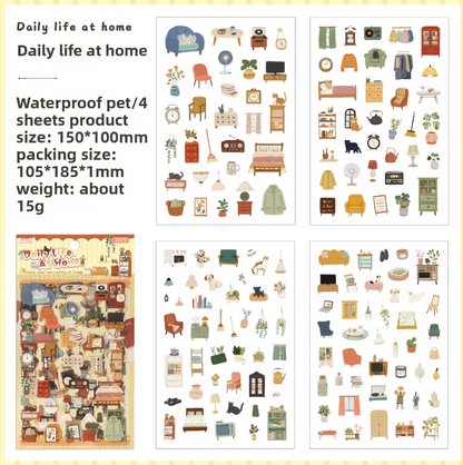 4 Hojas de Stickers Chiquitos