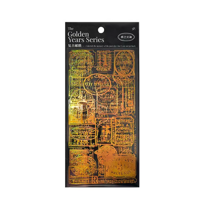 3 Hojas de Stickers Texto Dorado Holografico