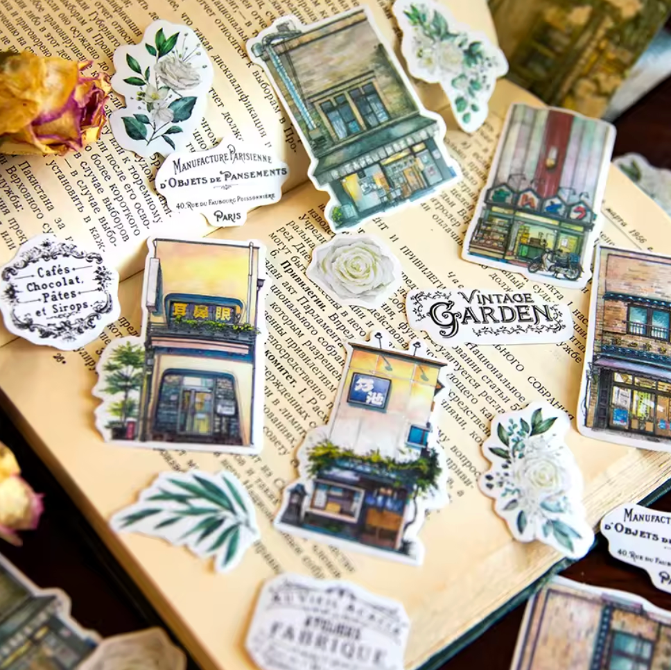 45 Stickers Tiendita de flores
