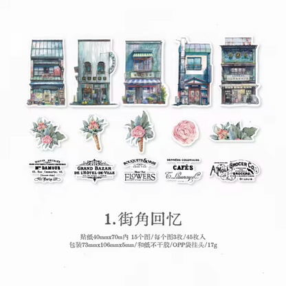 45 Stickers Tiendita de flores