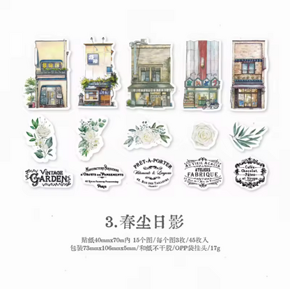 45 Stickers Tiendita de flores