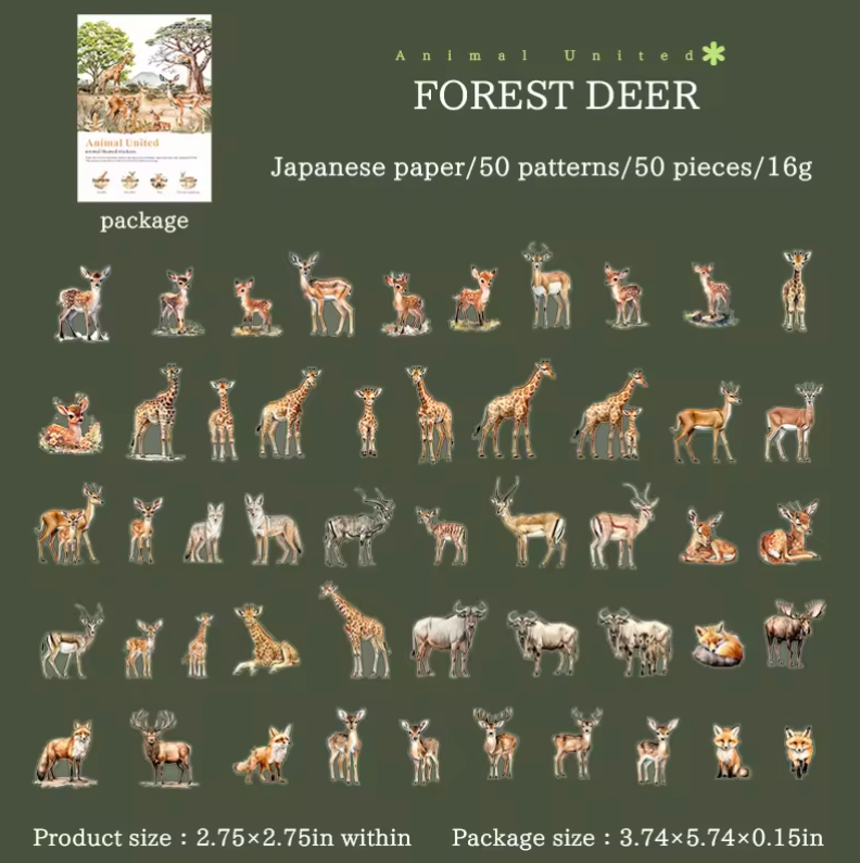 50 Stickers Animales Salvajes