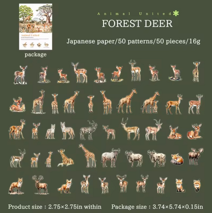 50 Stickers Animales Salvajes