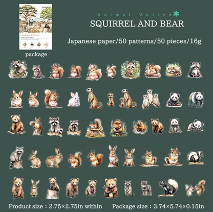 50 Stickers Animales Salvajes