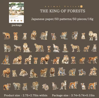 50 Stickers Animales Salvajes