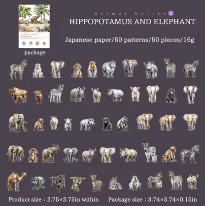 50 Stickers Animales Salvajes