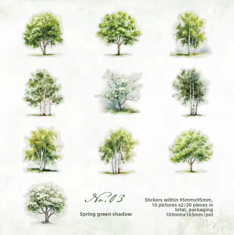 20 Stickers Arboles de estaciones