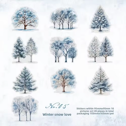 20 Stickers Arboles de estaciones