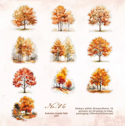 20 Stickers Arboles de estaciones