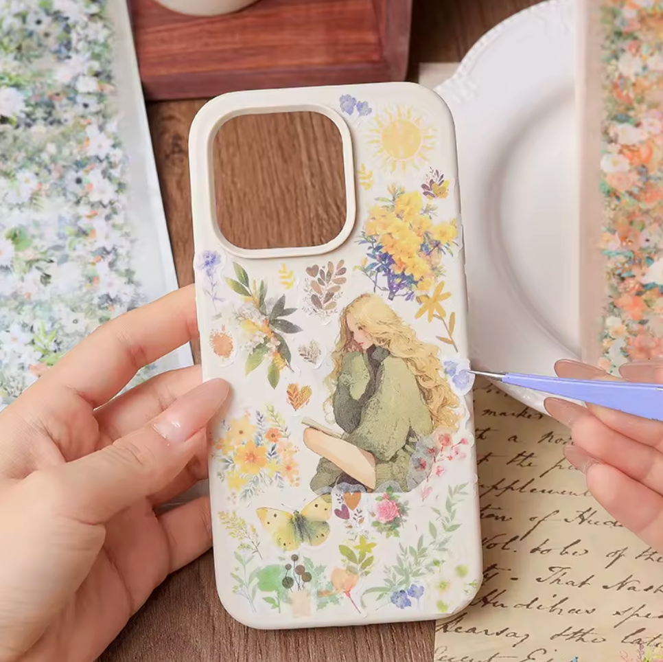 6 Hojas de Stickers GRANDES Esquinas de flores