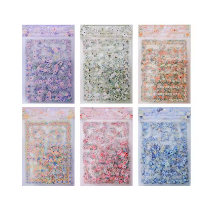 6 Hojas de Stickers GRANDES Esquinas de flores