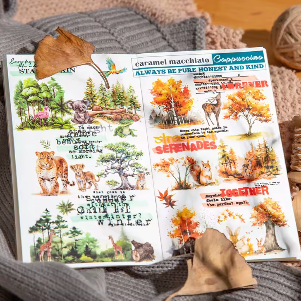 5 Hojas de papel transfer Animales tiernos