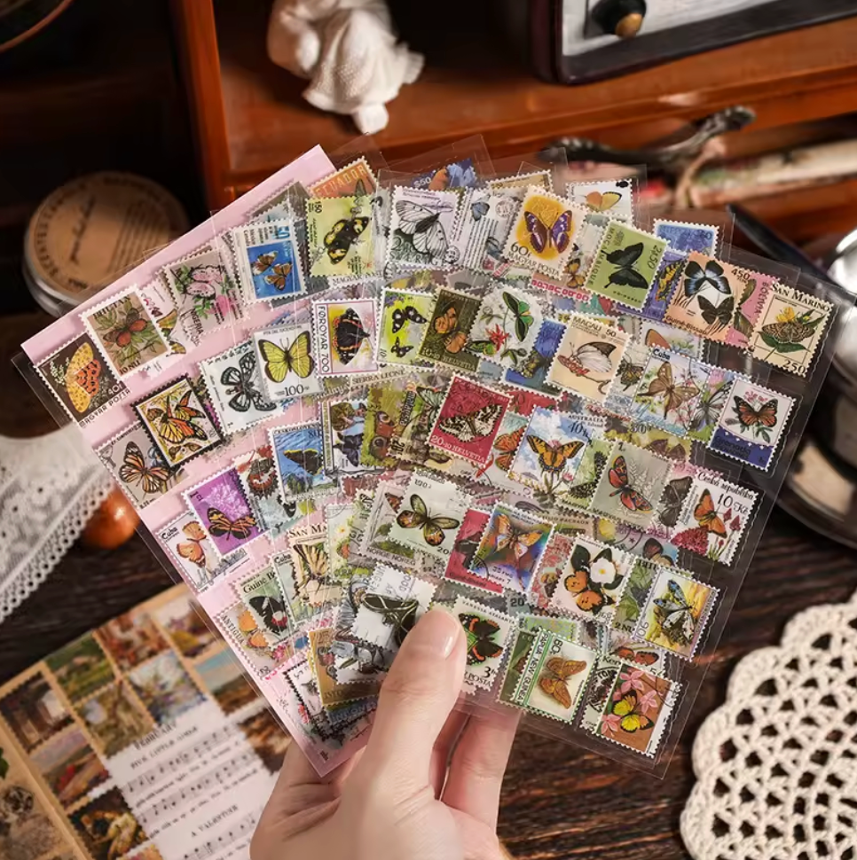 8 Hojas de Stickers Timbres