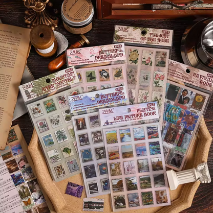 8 Hojas de Stickers Timbres