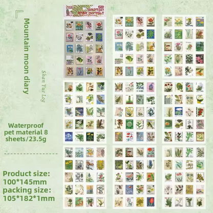 8 Hojas de Stickers Timbres