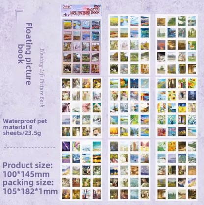 8 Hojas de Stickers Timbres
