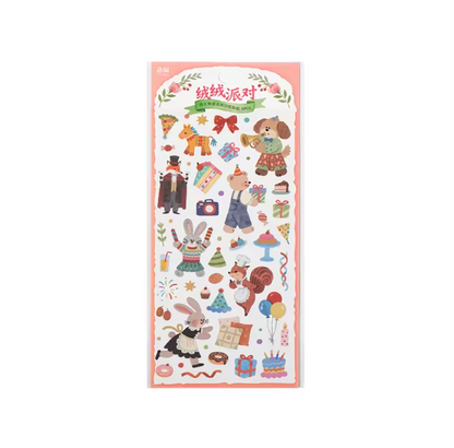 2 Hojas de Stickers Animales tiernos