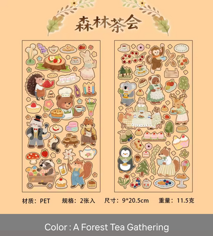 2 Hojas de Stickers Animales tiernos