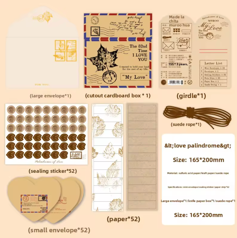 Kit de 52 piezas Cartas de amor