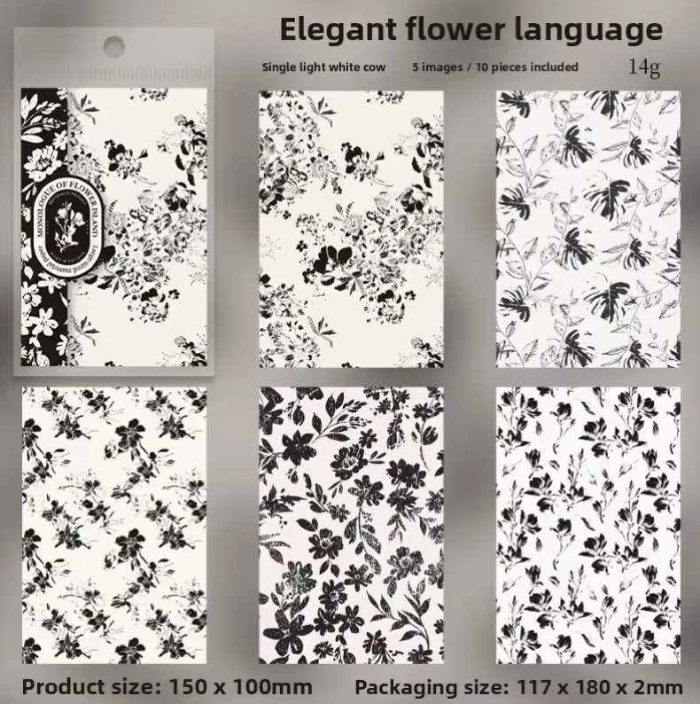 10 Hojas de papel Estilo Toile de Jouy