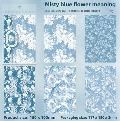 10 Hojas de papel Estilo Toile de Jouy