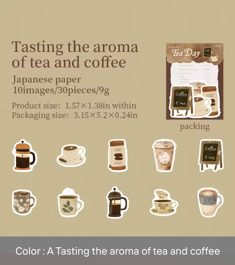 30 Stickers Tea Day