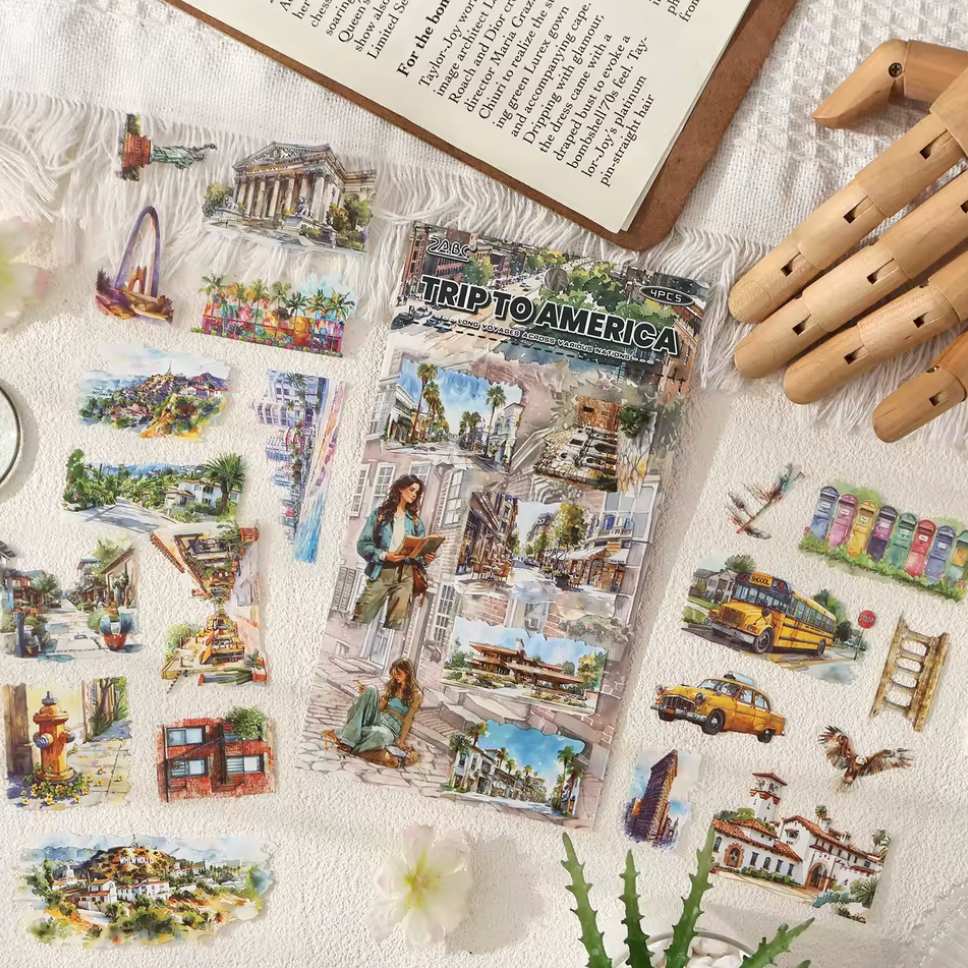 4 Hojas de Stickers Ciudades