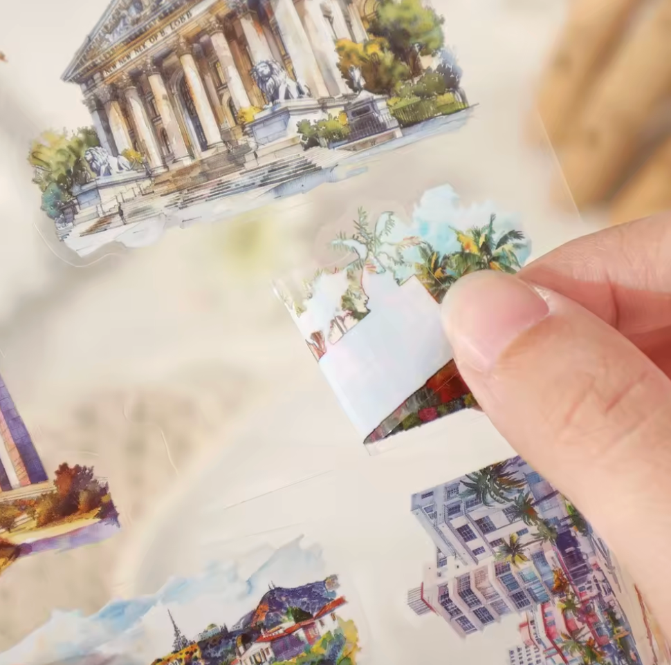 4 Hojas de Stickers Ciudades