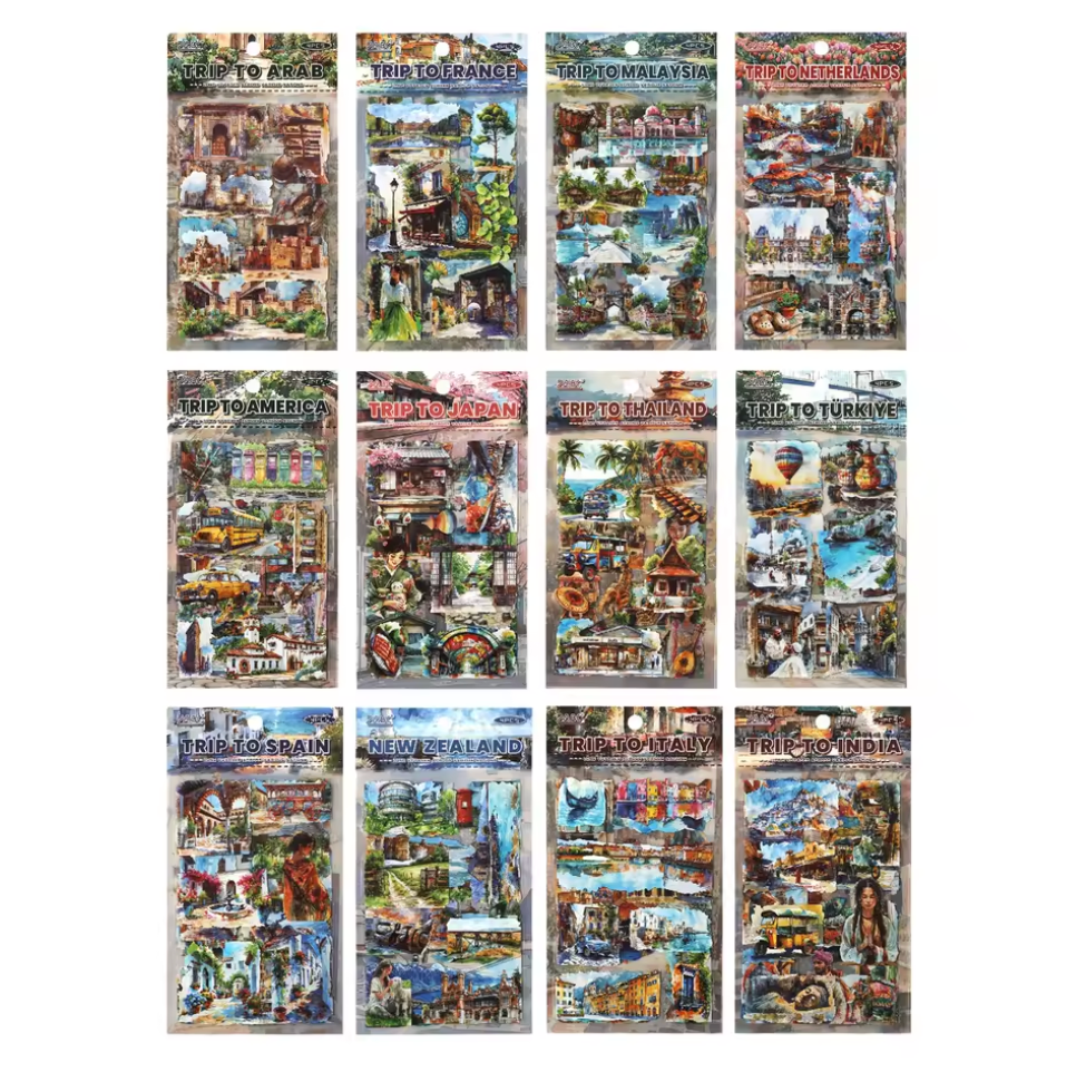 4 Hojas de Stickers Ciudades
